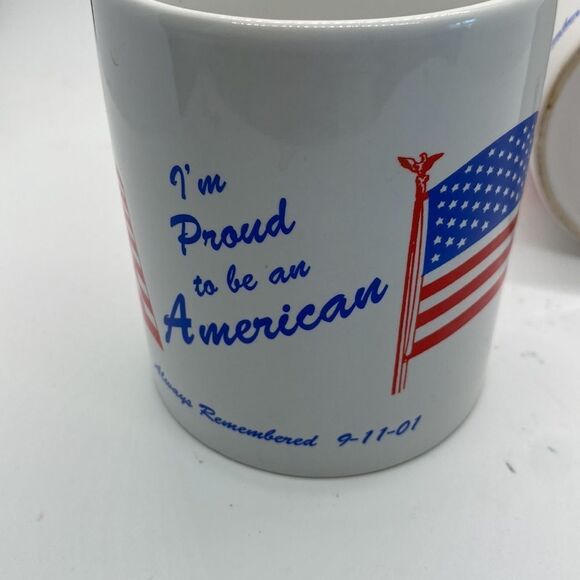 4th of July Vintage 9-11 Cups Set of Two Patriotic I'm Proud to Be An American M - Picture 8 of 9